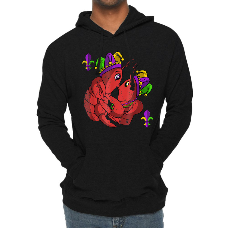 Jester Crawfish Couple Kissing Mardi Gras Carnival Lightweight Hoodie by krumsiek | Artistshot