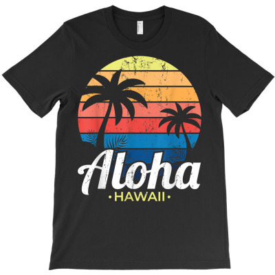 Hawaiian Summer Tropical Sunset Palm Trees Aloha Hawaii T Shirt T-shirt Designed By Luan Truong