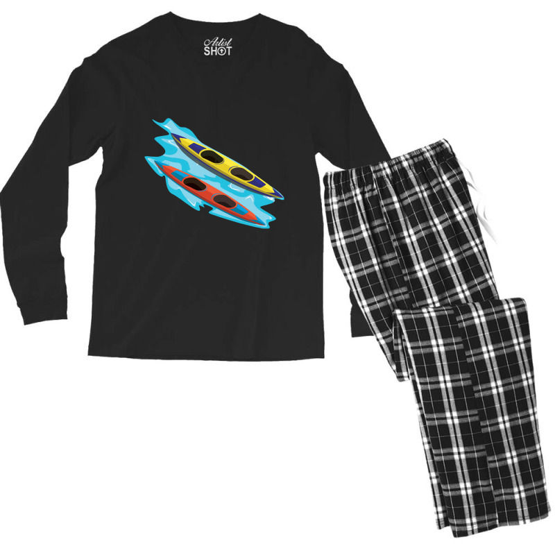 Ocean Boating Boat  Pontoon Men's Long Sleeve Pajama Set | Artistshot