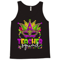 Mardi Gras Teacher Squad Funny Carnival Mask Beads Tank Top | Artistshot