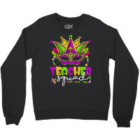 Mardi Gras Teacher Squad Funny Carnival Mask Beads Crewneck Sweatshirt | Artistshot