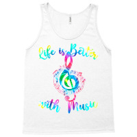 Life Is Better With Music Notes Teen Girl Women Mu Tank Top | Artistshot