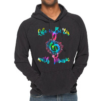 Life Is Better With Music Notes Teen Girl Women Mu Vintage Hoodie | Artistshot