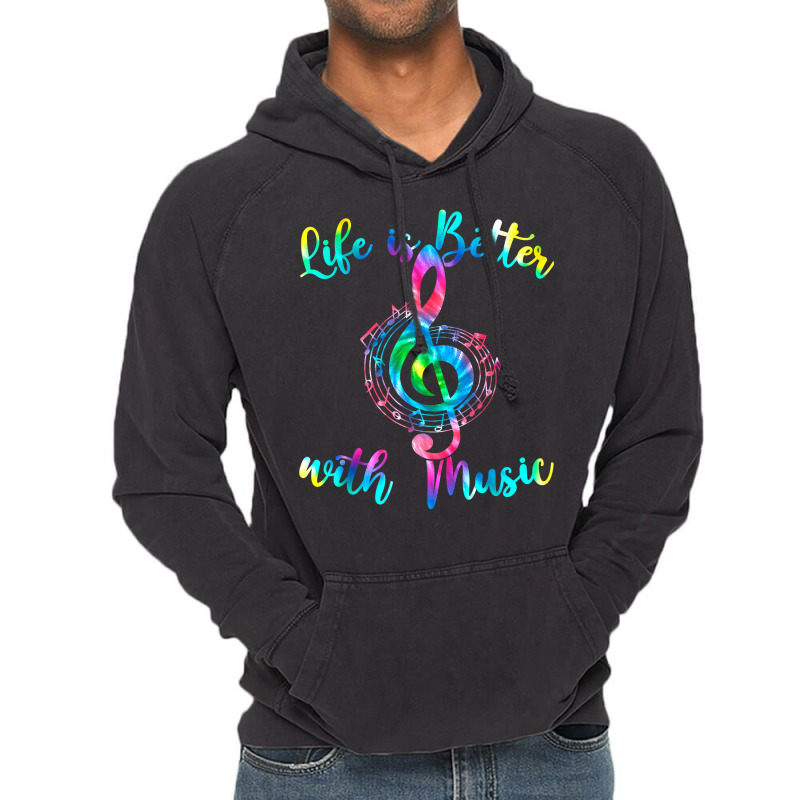 Life Is Better With Music Notes Teen Girl Women Mu Vintage Hoodie by marioc | Artistshot