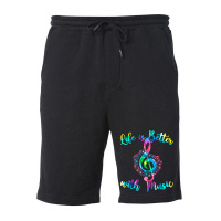 Life Is Better With Music Notes Teen Girl Women Mu Fleece Short | Artistshot