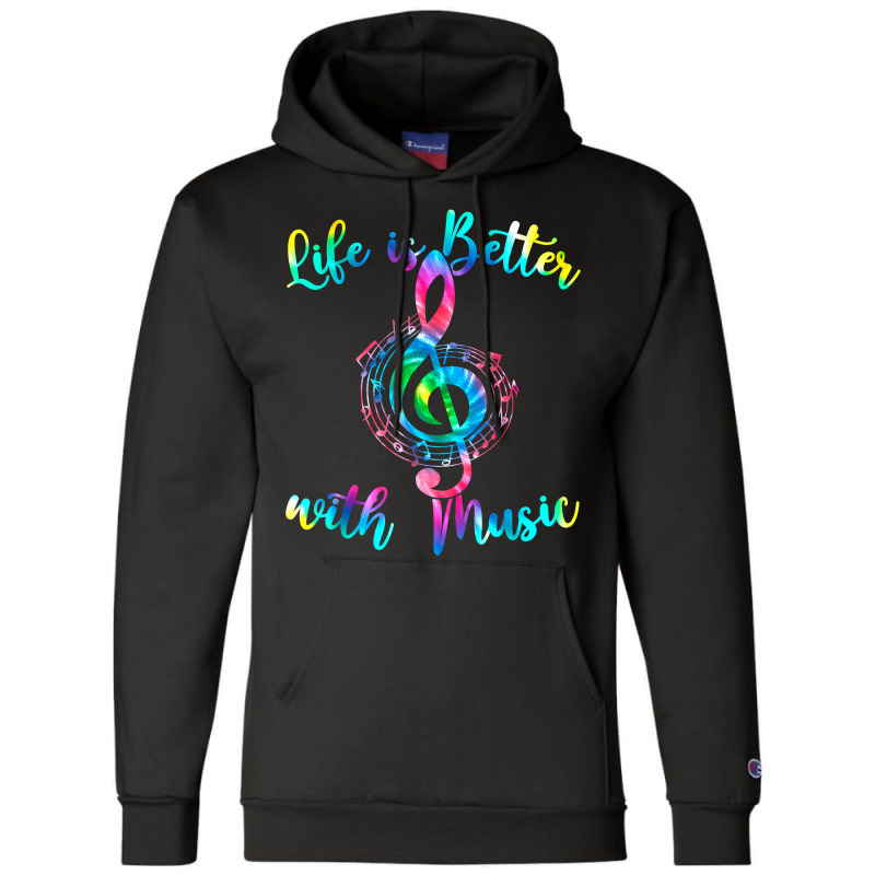 Life Is Better With Music Notes Teen Girl Women Mu Champion Hoodie by marioc | Artistshot