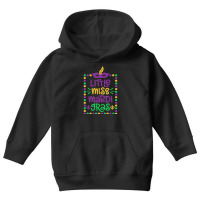 Little Miss Mardi Gras   Cute Girls Mardi Gras Gif Youth Hoodie | Artistshot