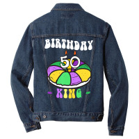 Mardi Gras King Cake, 50 Birthday, Birthday King, Men Denim Jacket | Artistshot