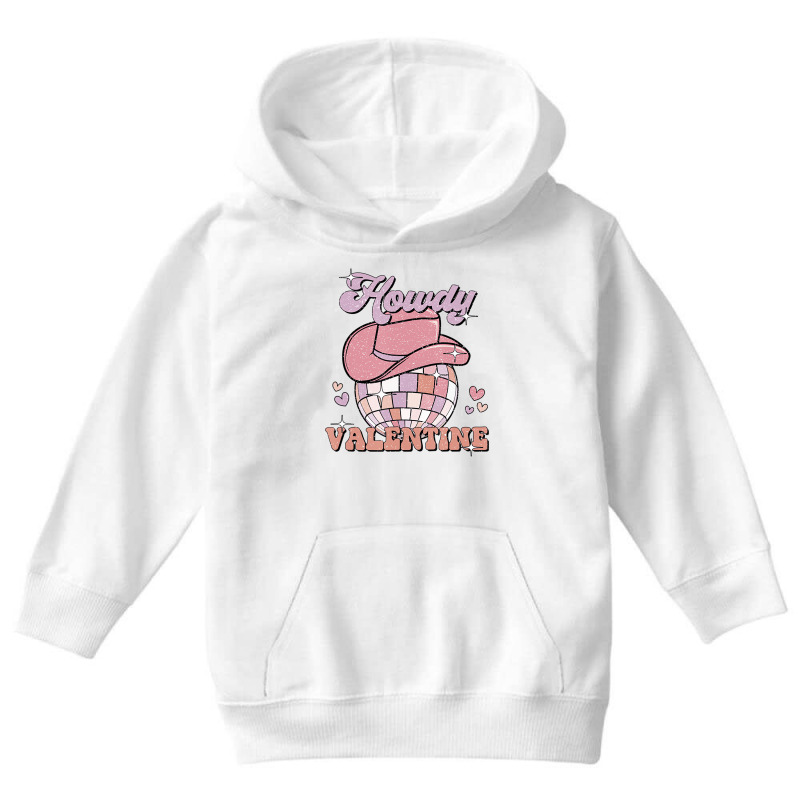 Preppy Cowgirl Howdy Valentine Heart Disco Valenti Youth Hoodie by bettincam | Artistshot