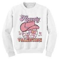 Preppy Cowgirl Howdy Valentine Heart Disco Valenti Youth Sweatshirt | Artistshot