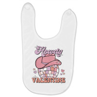 Preppy Cowgirl Howdy Valentine Heart Disco Valenti Baby Bibs | Artistshot