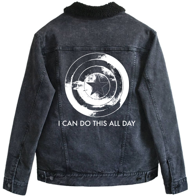 I Can Do This All Day Unisex Sherpa-Lined Denim Jacket by hackelsodrulg | Artistshot