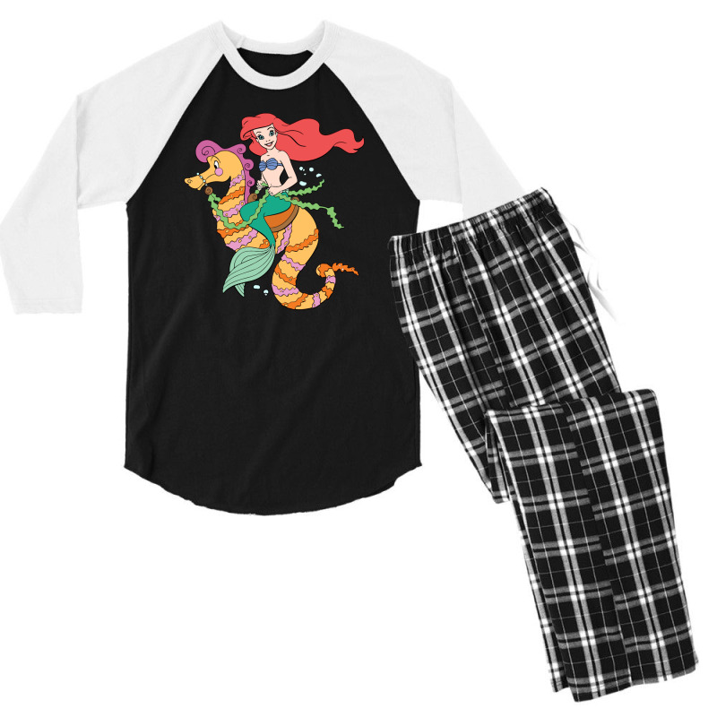 Mermaid And Seahorse Men's 3/4 Sleeve Pajama Set | Artistshot