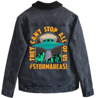 They Can't Stop All Of Us! Storm Area 51 Unisex Sherpa-lined Denim Jacket | Artistshot