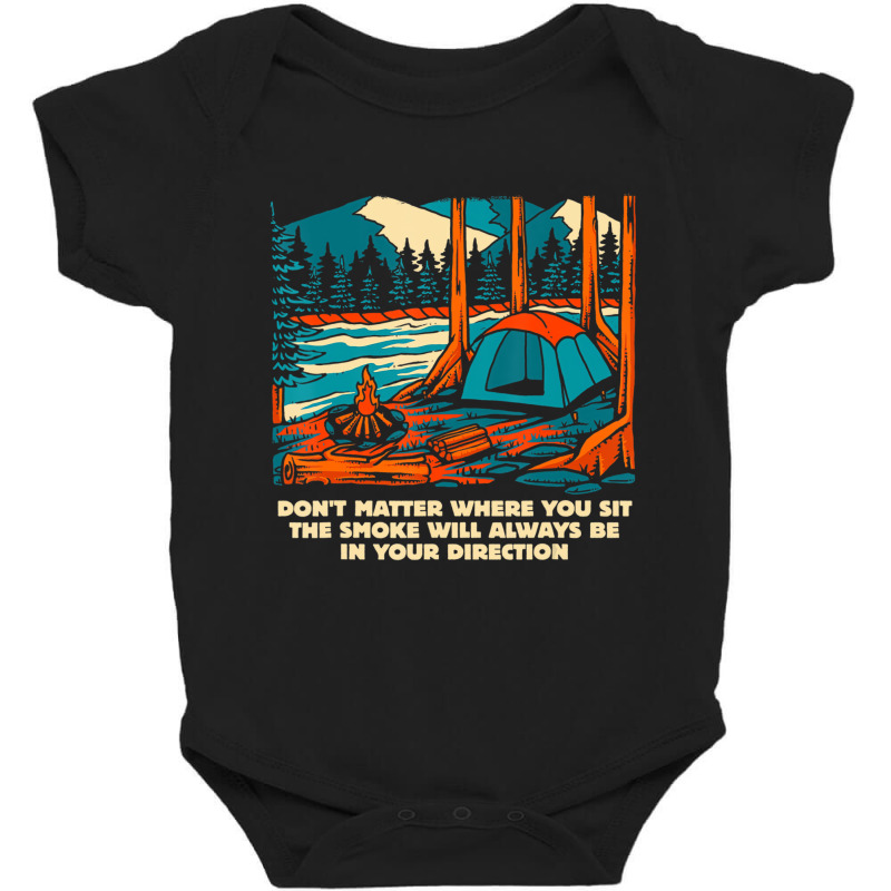 Smoke Always In Your Direction Camping Sayings Sum Baby Bodysuit | Artistshot