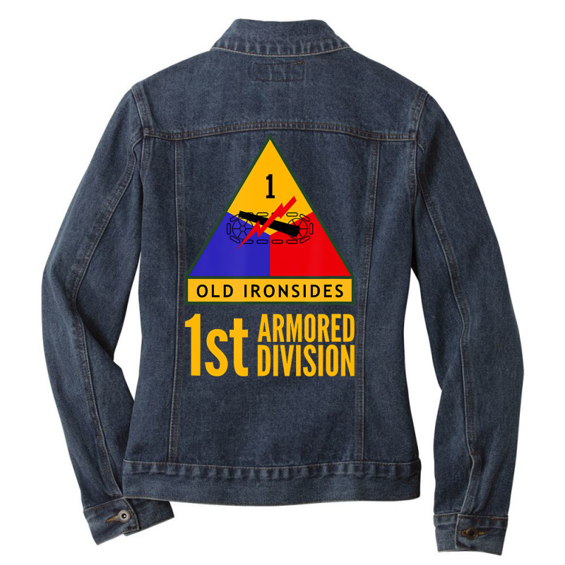 1st Armored Division Army Old Ironsides Us Usa Mil Ladies Denim Jacket by ewubea | Artistshot