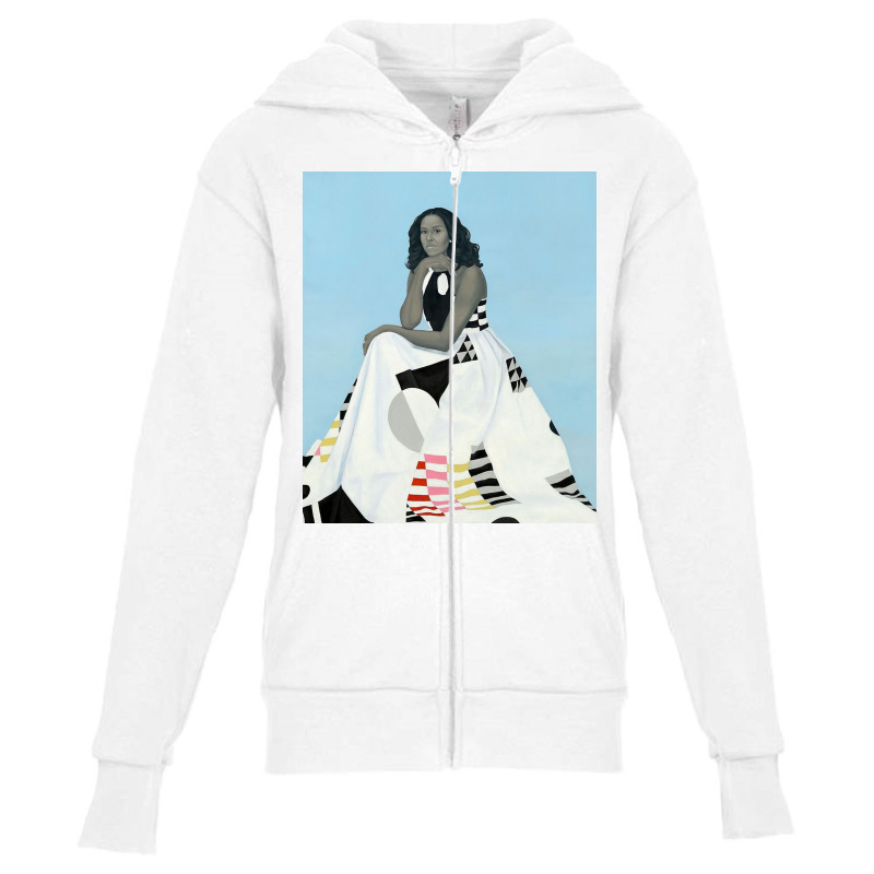 Michelle Obama Portrait For The National Gallery Youth Zipper Hoodie by diablolala | Artistshot