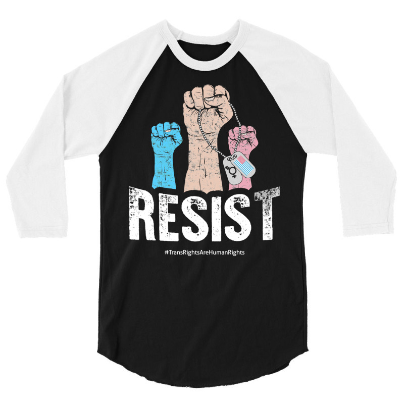 Resist! Stand Up For Trans Rights! 3/4 Sleeve Shirt by eldadawoorina | Artistshot