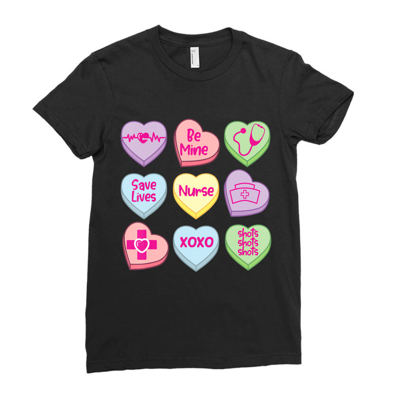 Nurse Conversation Hearts Valentine Day T Shirt Ladies Fitted T-Shirt by imelde | Artistshot