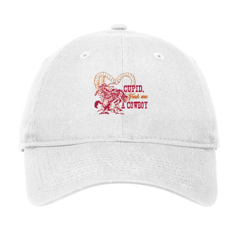 Funny Valentines Day Cupid Find Me A Cowboy T Shir Adjustable Cap | Artistshot