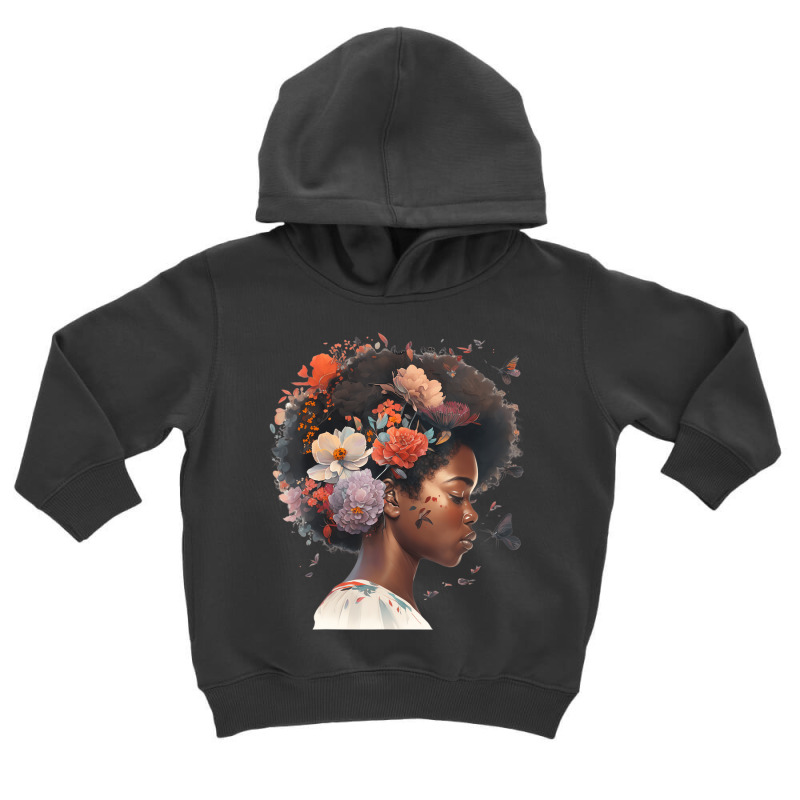 Flowers Butterflies Humming Birds Natural Black Wo Toddler Hoodie | Artistshot