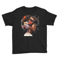 Flowers Butterflies Humming Birds Natural Black Wo Youth Tee | Artistshot