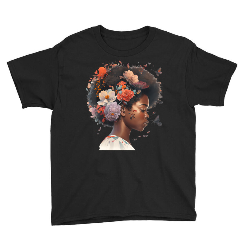 Flowers Butterflies Humming Birds Natural Black Wo Youth Tee | Artistshot