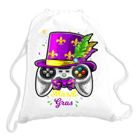 Mardi Gras Video Game Controller Jester Mask Costu Drawstring Bags | Artistshot