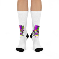 Mardi Gras Video Game Controller Jester Mask Costu Crew Socks | Artistshot