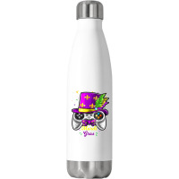 Mardi Gras Video Game Controller Jester Mask Costu Stainless Steel Water Bottle | Artistshot