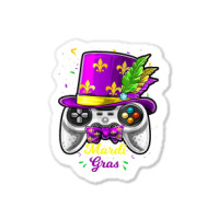 Mardi Gras Video Game Controller Jester Mask Costu Sticker | Artistshot