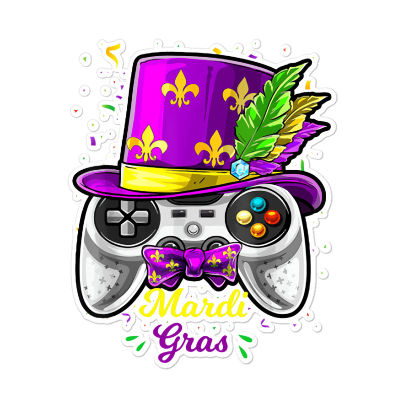 Mardi Gras Video Game Controller Jester Mask Costu Sticker | Artistshot