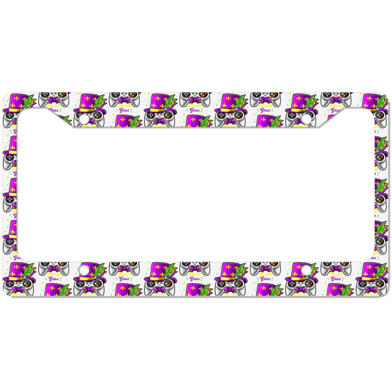 Mardi Gras Video Game Controller Jester Mask Costu License Plate Frame | Artistshot