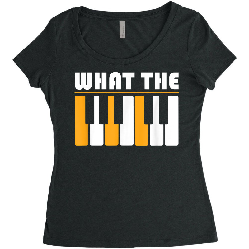 What The F Piano Chord Progression Music Note T Sh Women's Triblend Scoop T-shirt by byrneo | Artistshot