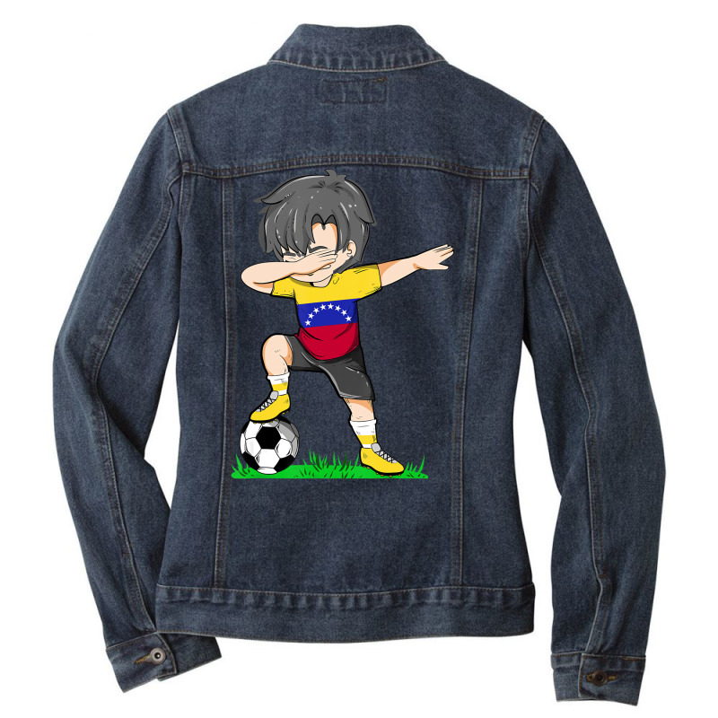 Soccer Venezuela Jersey Venezuelan Flag Football B Ladies Denim Jacket by aiiluurosy | Artistshot