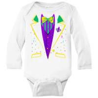 Mardi Gras Tuxedo Costume Funny Carnival Parade De Long Sleeve Baby Bodysuit | Artistshot