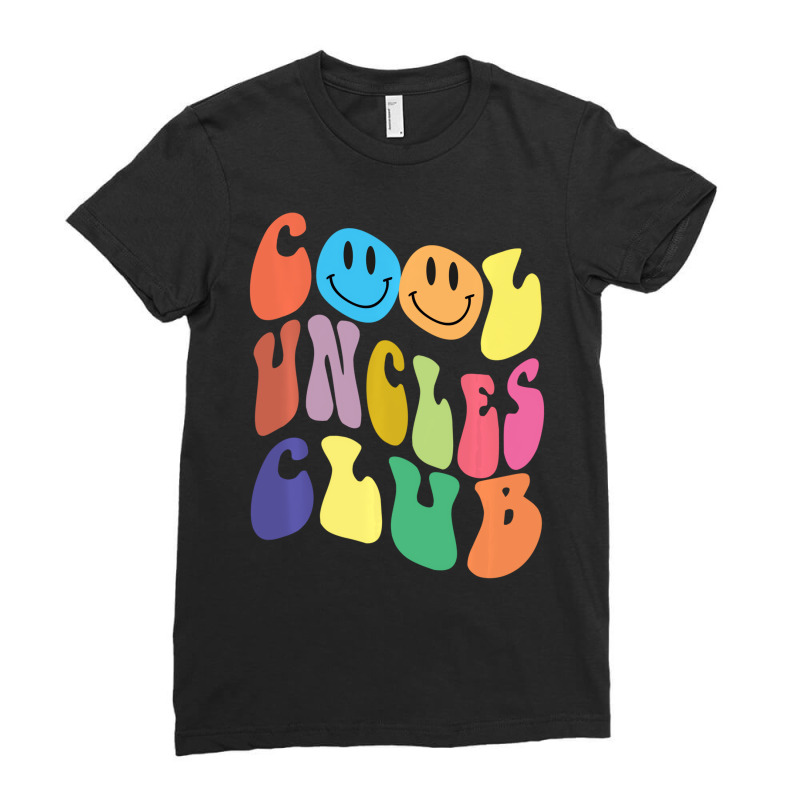 Groovy Cool Uncles Club Funny Smile Colorful Fathe Ladies Fitted T-Shirt by miharax | Artistshot