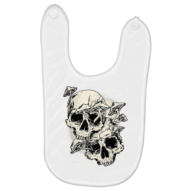 Skull Morel Mushrooms Mycologist Goth Mushroom Art Baby Bibs by doets | Artistshot