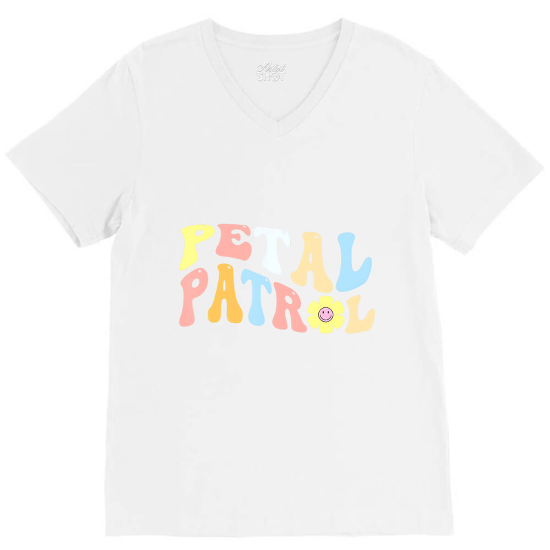 Groovy Petal Patrol Daisy Flower For Bridesmaid Pr V-neck Tee | Artistshot