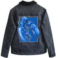 Funny Jumpscare Lobster Meme Blue Crustacean Pullo Unisex Sherpa-lined Denim Jacket | Artistshot