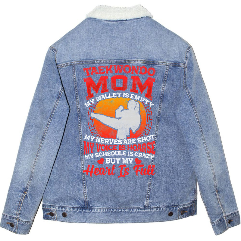 I'm A Taekwondo Mom! Martial Arts Gift Unisex Sherpa-Lined Denim Jacket by hackelsodrulg | Artistshot