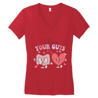 I Love Your Guts Valentines Day Gi Nurse Gastroent Women's V-neck T-shirt | Artistshot