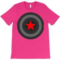 Black And White Shield With Red Star T-shirt | Artistshot