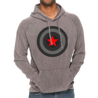 Black And White Shield With Red Star Vintage Hoodie | Artistshot