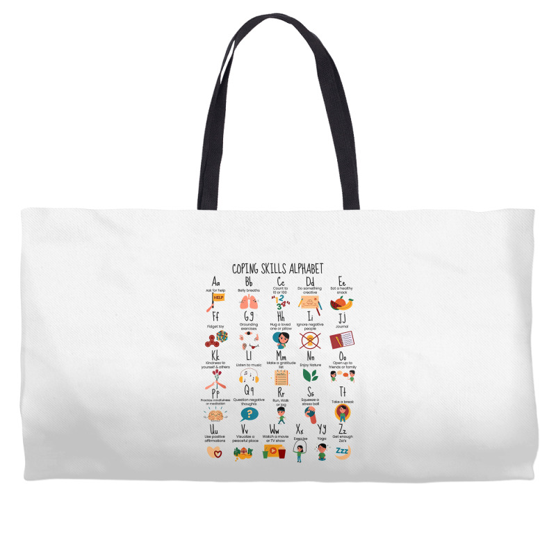 Coping Skills Alphabet School Counselor Mental Hea Weekender Totes | Artistshot