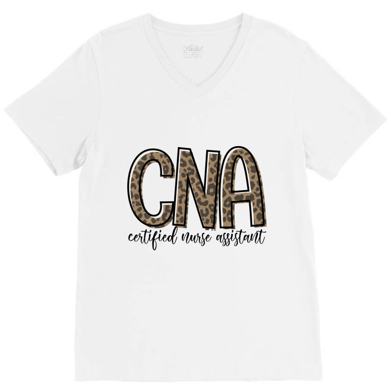 Funny Leopard Cna Happy Certified Nurse Assistant V-neck Tee | Artistshot