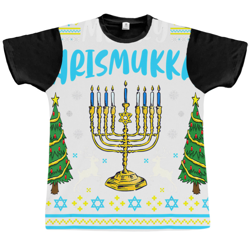 Merry Christmukkah Funny Jewish Hanukkah Christmas Graphic T-shirt | Artistshot