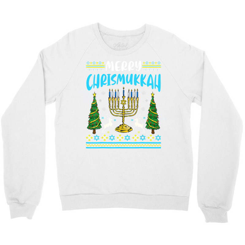 Merry Christmukkah Funny Jewish Hanukkah Christmas Crewneck Sweatshirt | Artistshot