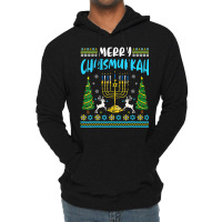 Merry Christmukkah Funny Jewish Hanukkah Christmas Lightweight Hoodie | Artistshot