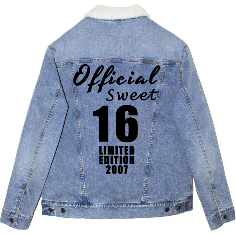 Official Sweet 16 Limited Edition 2007 Funny Retro Unisex Sherpa-Lined Denim Jacket by catricegar | Artistshot